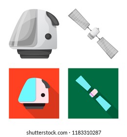 Isolated object of mars and space symbol. Collection of mars and planet vector icon for stock.