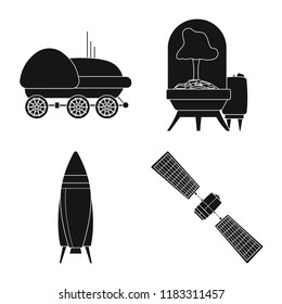 Isolated object of mars and space symbol. Set of mars and planet stock vector illustration.