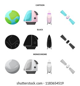 Isolated object of mars and space symbol. Collection of mars and planet vector icon for stock.