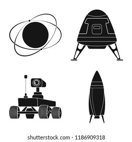 Isolated object of mars and space symbol. Set of mars and planet stock vector illustration.