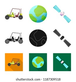 Isolated object of mars and space symbol. Collection of mars and planet stock symbol for web.