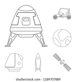 Isolated object of mars and space symbol. Set of mars and planet stock vector illustration.