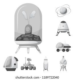 Isolated object of mars and space symbol. Collection of mars and planet stock vector illustration.