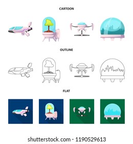 Isolated object of mars and space symbol. Set of mars and planet stock vector illustration.