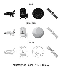 Isolated object of mars and space symbol. Set of mars and planet stock vector illustration.