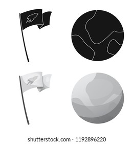 Isolated object of mars and space symbol. Set of mars and planet stock vector illustration.