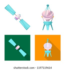 Isolated object of mars and space symbol. Set of mars and planet vector icon for stock.