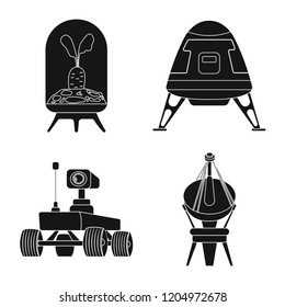 Isolated object of mars and space symbol. Set of mars and planet vector icon for stock.
