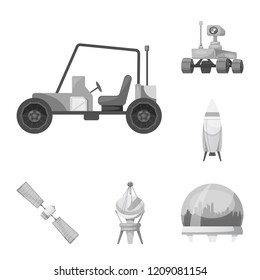 Isolated object of mars and space symbol. Collection of mars and planet stock symbol for web.