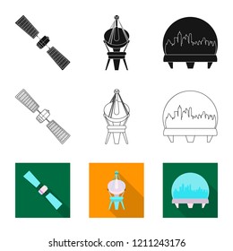 Isolated object of mars and space symbol. Set of mars and planet stock vector illustration.