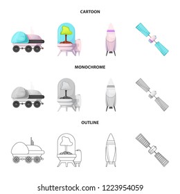 Isolated object of mars and space symbol. Collection of mars and planet vector icon for stock.