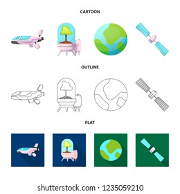 Isolated object of mars and space symbol. Set of mars and planet stock vector illustration.