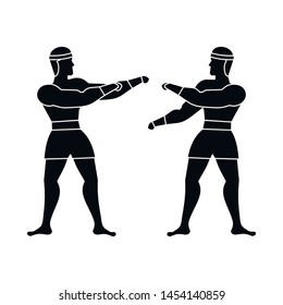 Isolated object of martial and art logo. Collection of martial and male stock vector illustration.