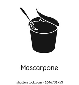Isolated object of mascarpone and cheese icon. Graphic of mascarpone and meal stock symbol for web.