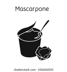 Isolated object of mascarpone and cheese sign. Graphic of mascarpone and soft stock symbol for web.