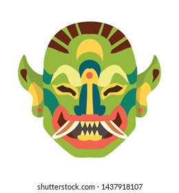 Isolated object of mask and indonesian icon. Set of mask and ethnic stock symbol for web.