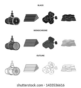 Isolated object of material and cement logo. Set of material and house vector icon for stock.