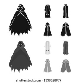 Isolated object of material and clothing icon. Collection of material and garment vector icon for stock.