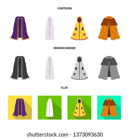 Isolated object of material and clothing icon. Set of material and garment stock symbol for web.