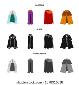 Isolated object of material and clothing icon. Set of material and garment vector icon for stock.