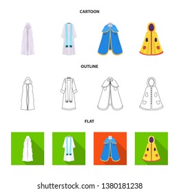 Isolated object of material and clothing icon. Set of material and garment stock symbol for web.