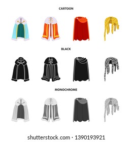 Isolated object of material and clothing icon. Collection of material and garment stock vector illustration.