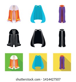 Isolated object of material and clothing icon. Collection of material and garment stock vector illustration.