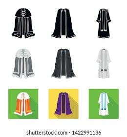 Isolated object of material and clothing icon. Set of material and garment stock vector illustration.