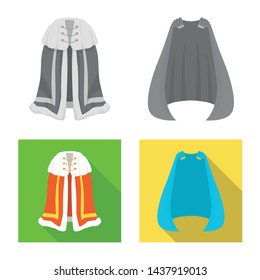 Isolated object of material and clothing icon. Collection of material and garment stock vector illustration.