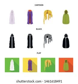 Isolated object of material and clothing icon. Collection of material and garment stock symbol for web.