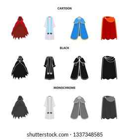 Isolated object of material and clothing logo. Set of material and garment stock vector illustration.
