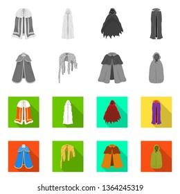 Isolated object of material and clothing logo. Set of material and garment stock vector illustration.