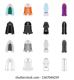 Isolated object of material and clothing logo. Collection of material and garment vector icon for stock.