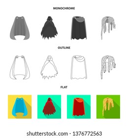 Isolated object of material and clothing logo. Collection of material and garment stock symbol for web.