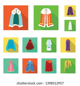 Isolated object of material and clothing logo. Collection of material and garment stock vector illustration.