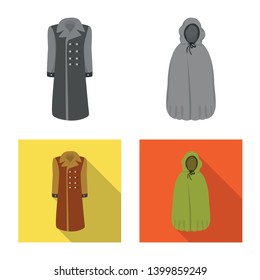Isolated object of material and clothing logo. Set of material and garment stock vector illustration.