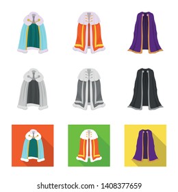 Isolated object of material and clothing logo. Collection of material and garment stock vector illustration.