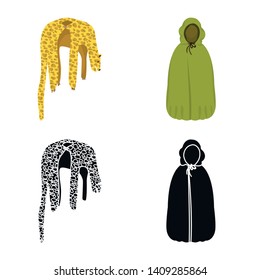 Isolated object of material and clothing logo. Collection of material and garment stock vector illustration.