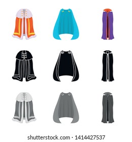 Isolated object of material and clothing logo. Set of material and garment vector icon for stock.