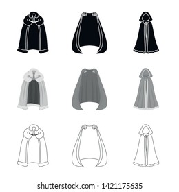 Isolated object of material and clothing logo. Collection of material and garment vector icon for stock.