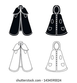 Isolated object of material and clothing logo. Collection of material and garment vector icon for stock.