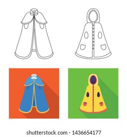 Isolated object of material and clothing logo. Collection of material and garment vector icon for stock.