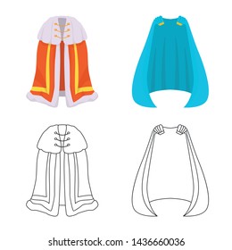 Isolated object of material and clothing logo. Set of material and garment vector icon for stock.