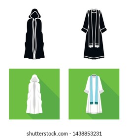 Isolated object of material and clothing logo. Set of material and garment vector icon for stock.