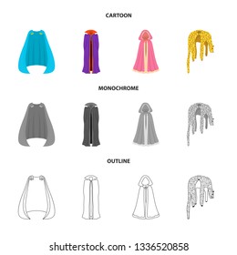 Isolated object of material and clothing sign. Collection of material and garment vector icon for stock.