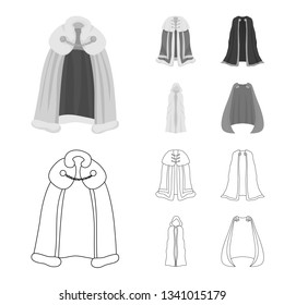 Isolated object of material and clothing sign. Set of material and garment vector icon for stock.
