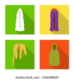 Isolated object of material and clothing sign. Collection of material and garment vector icon for stock.