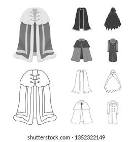 Isolated object of material and clothing sign. Set of material and garment stock vector illustration.