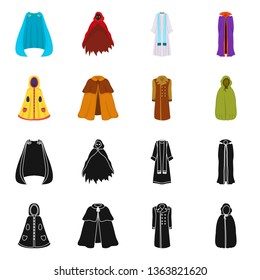 Isolated object of material and clothing sign. Collection of material and garment stock symbol for web.