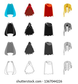 Isolated object of material and clothing sign. Set of material and garment stock vector illustration.